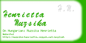 henrietta muzsika business card